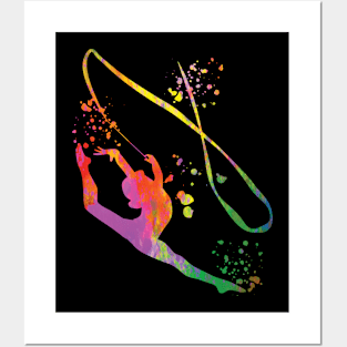 Gymnast with band Rhythmic Gymnastics Posters and Art